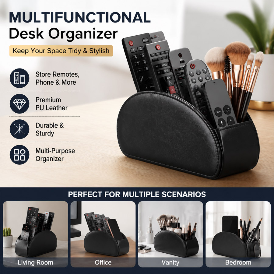 Home Office Organization - Organizador de Escritorio de Cuero PU