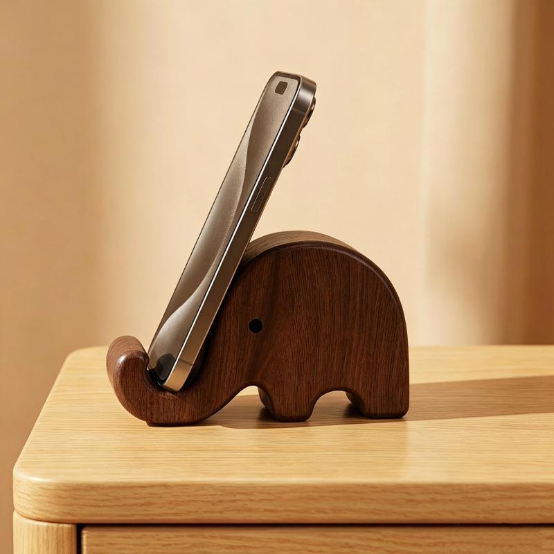 Home Office Organization - Soporte para Teléfono de Madera Maciza