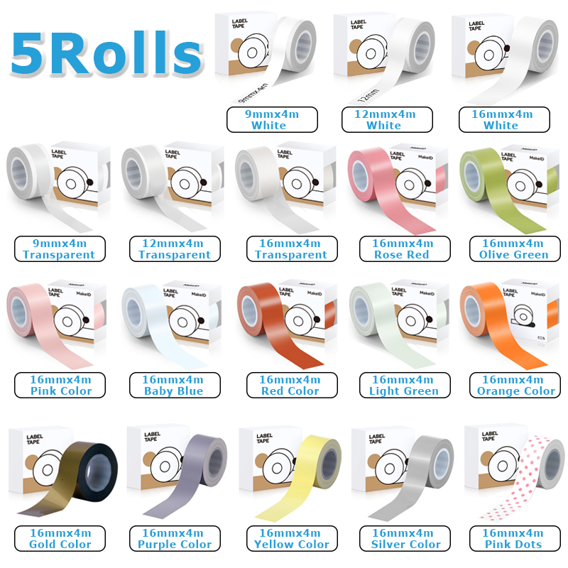 Home Office Login - 5 rollos de 9mm, 12mm, 16mm