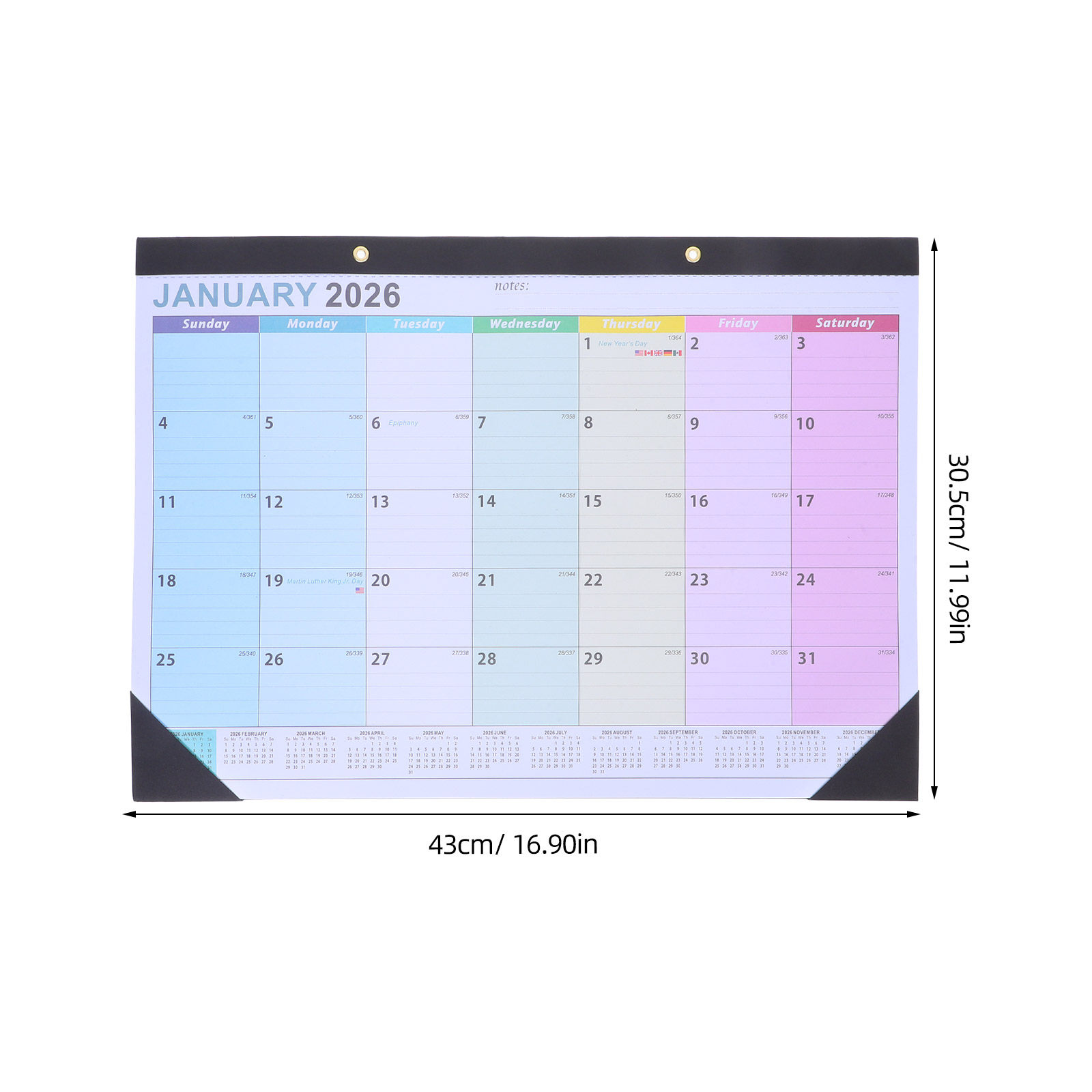Calendario de pared 2026, 18 m - Home Office Layout reseña y precio