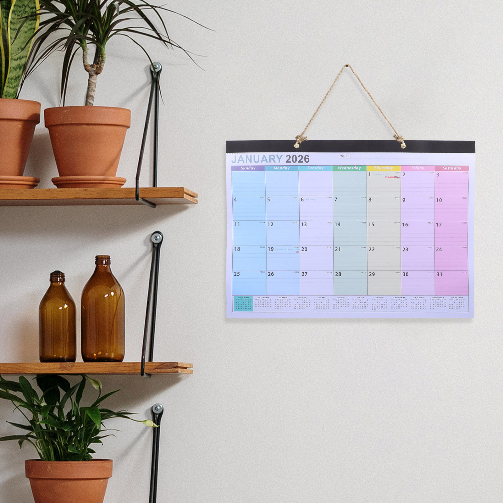 Calendario de pared 2026, 18 m - Home Office Layout reseña y precio