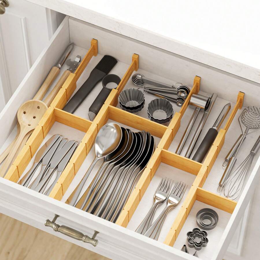 Separadores de cajones de bamb - Home Office Organization reseña y precio