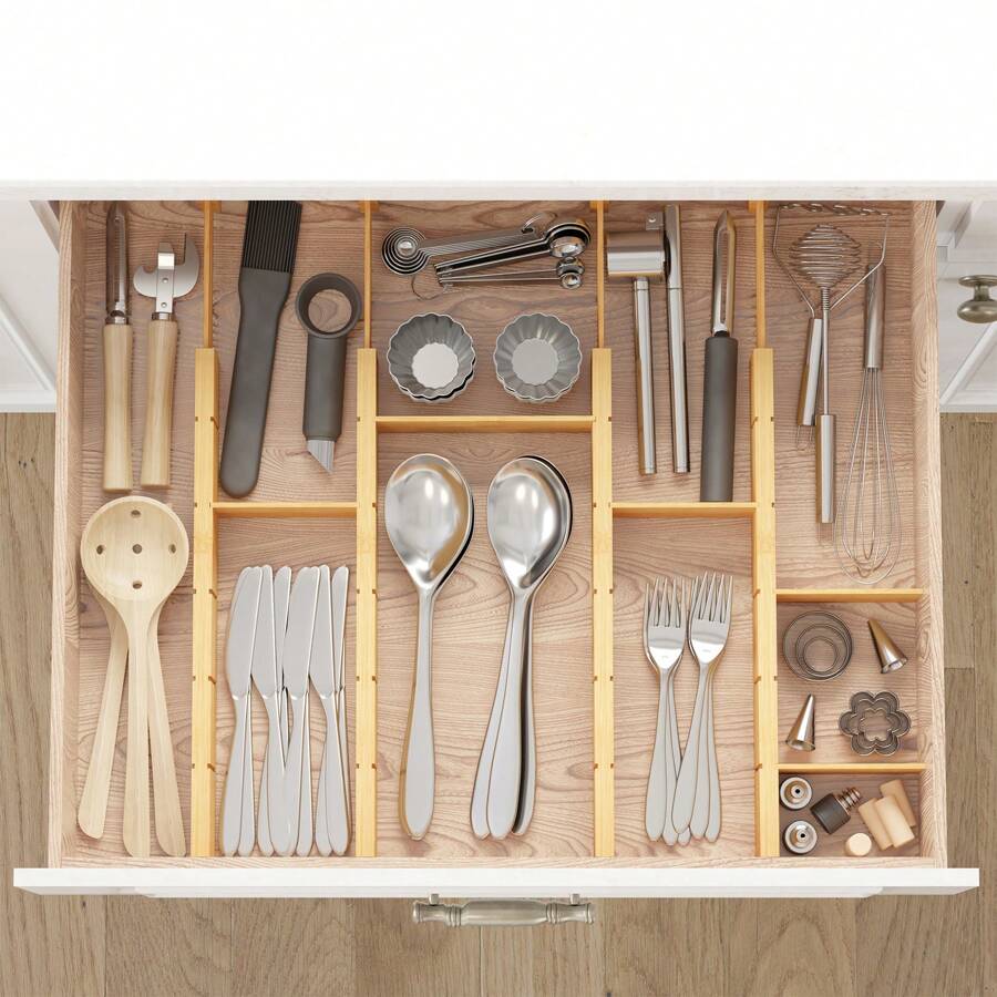 Separadores de cajones de bamb - Home Office Organization reseña y precio