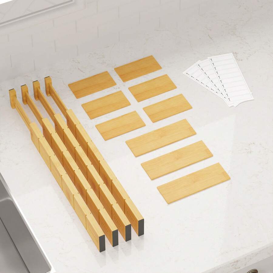 Separadores de cajones de bamb - Home Office Organization reseña y precio
