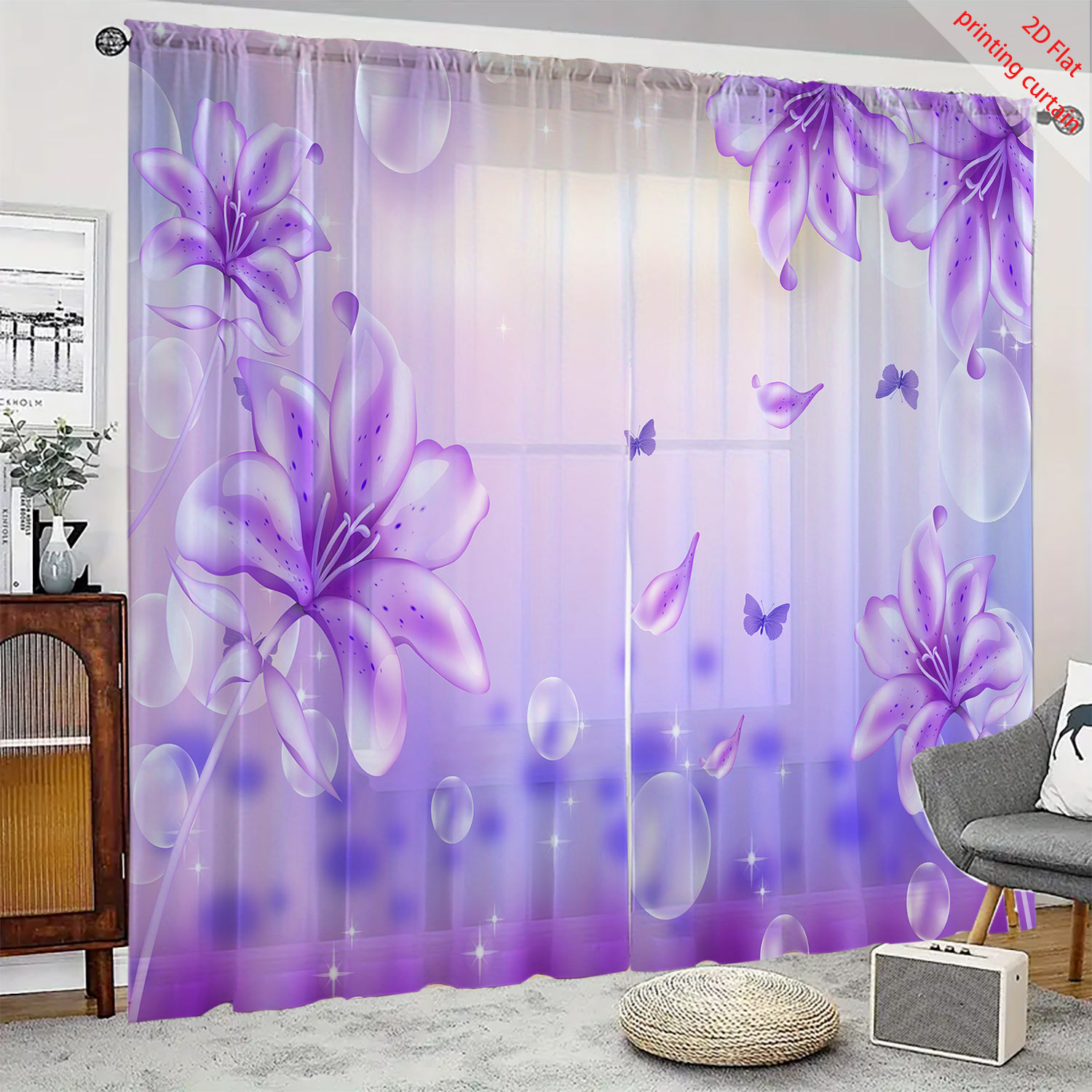 Cortina de Gasa Transparente c - Home Office Windows reseña y precio