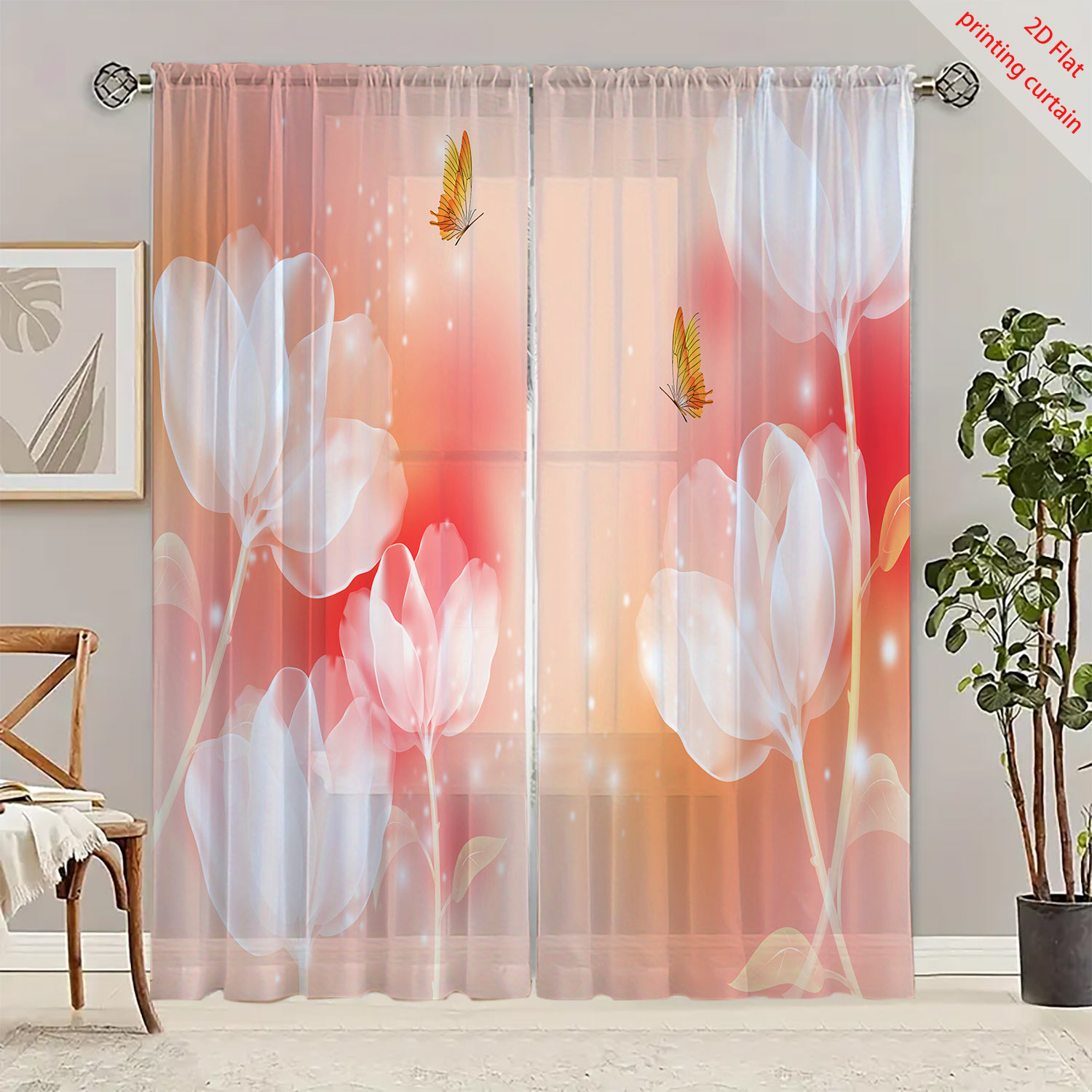 Cortina de Gasa Transparente c - Home Office Windows reseña y precio