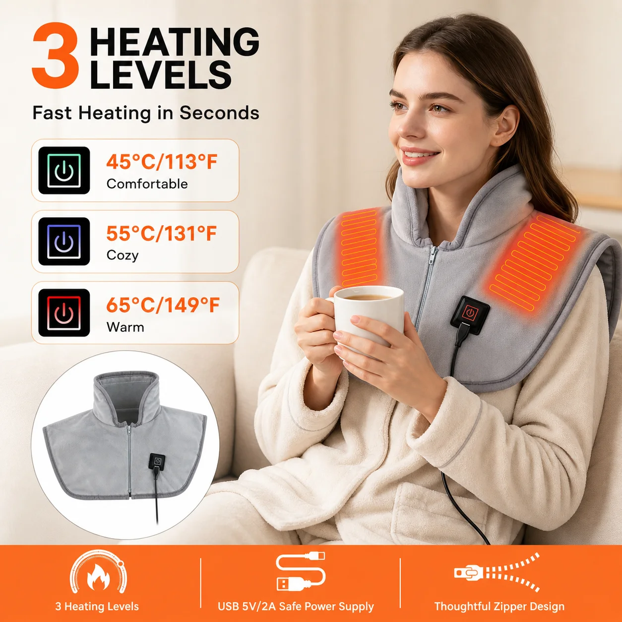Chal Térmico USB con 3 Niveles - Home Office Hours reseña y precio